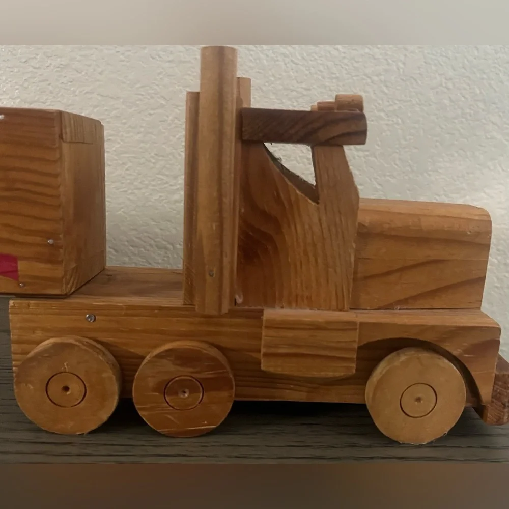 Vintage coca cola wooden truck piggy bank